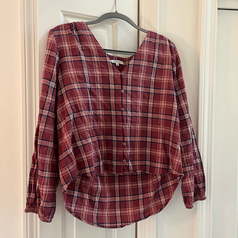 🌷PINK PLAID MADEWELL TOP🌷
